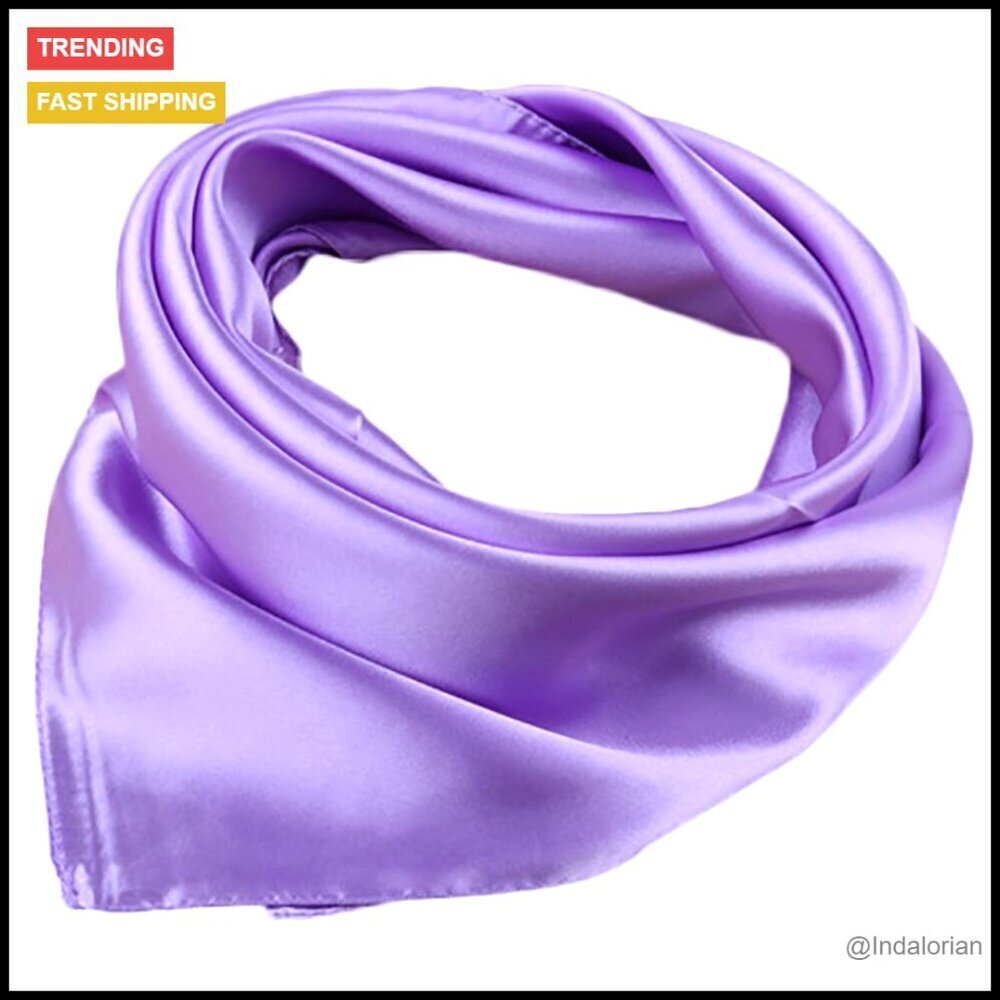 Satin Square Scarf Elegant Minimal Chic Accessory for Neck Hair Handbag